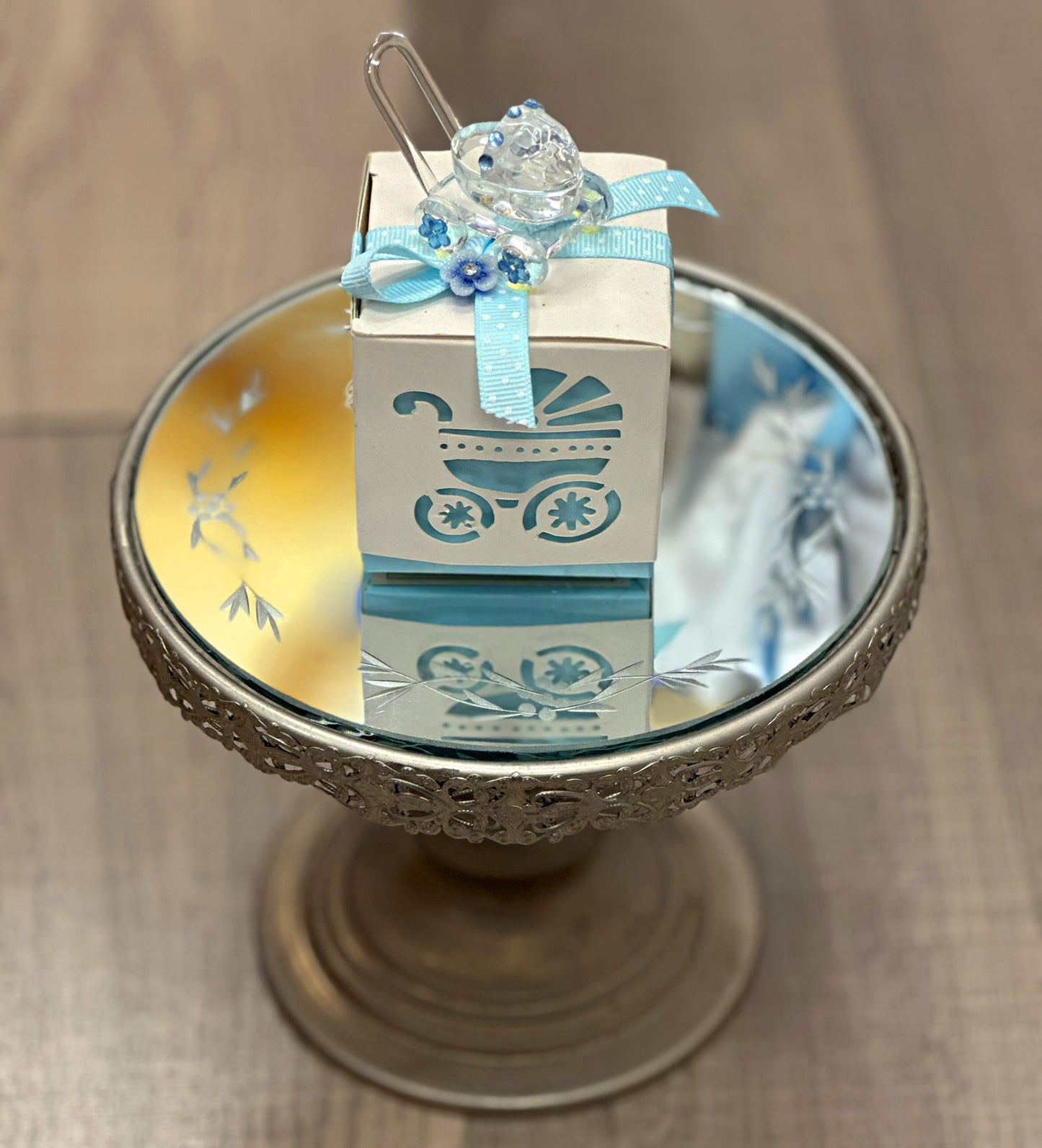 Blue Glass Baby Carriage