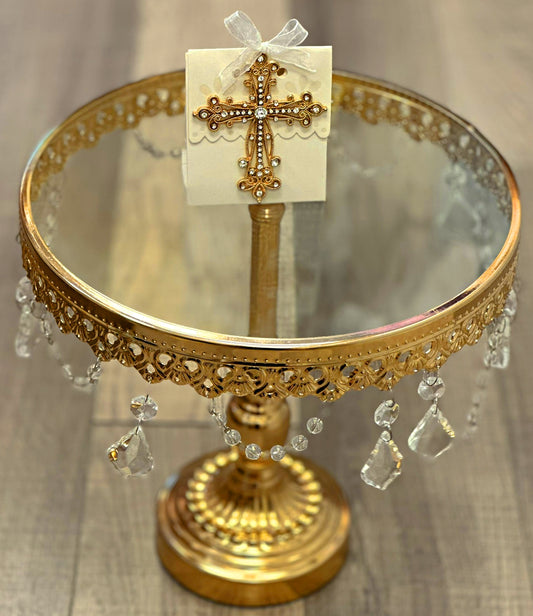 Gold Jeweled Cross Ornament