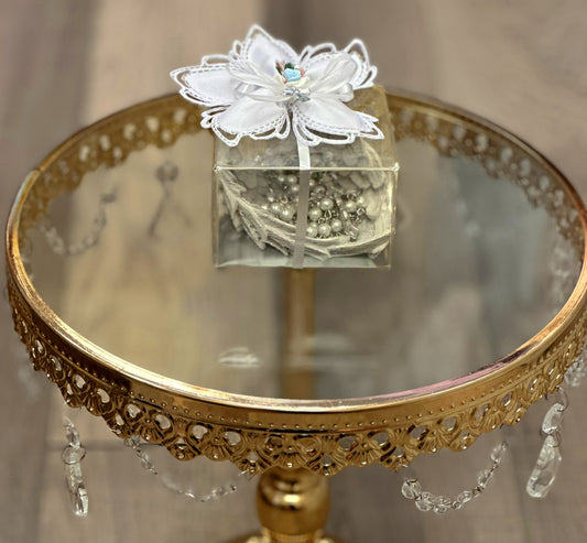 Angel Wing Dish with Rosary