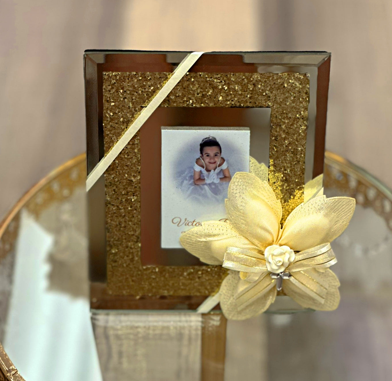Gold Crushed Crystal Frame