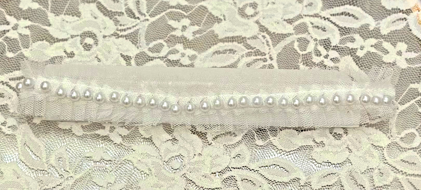 Ruffled Headband with Pearls