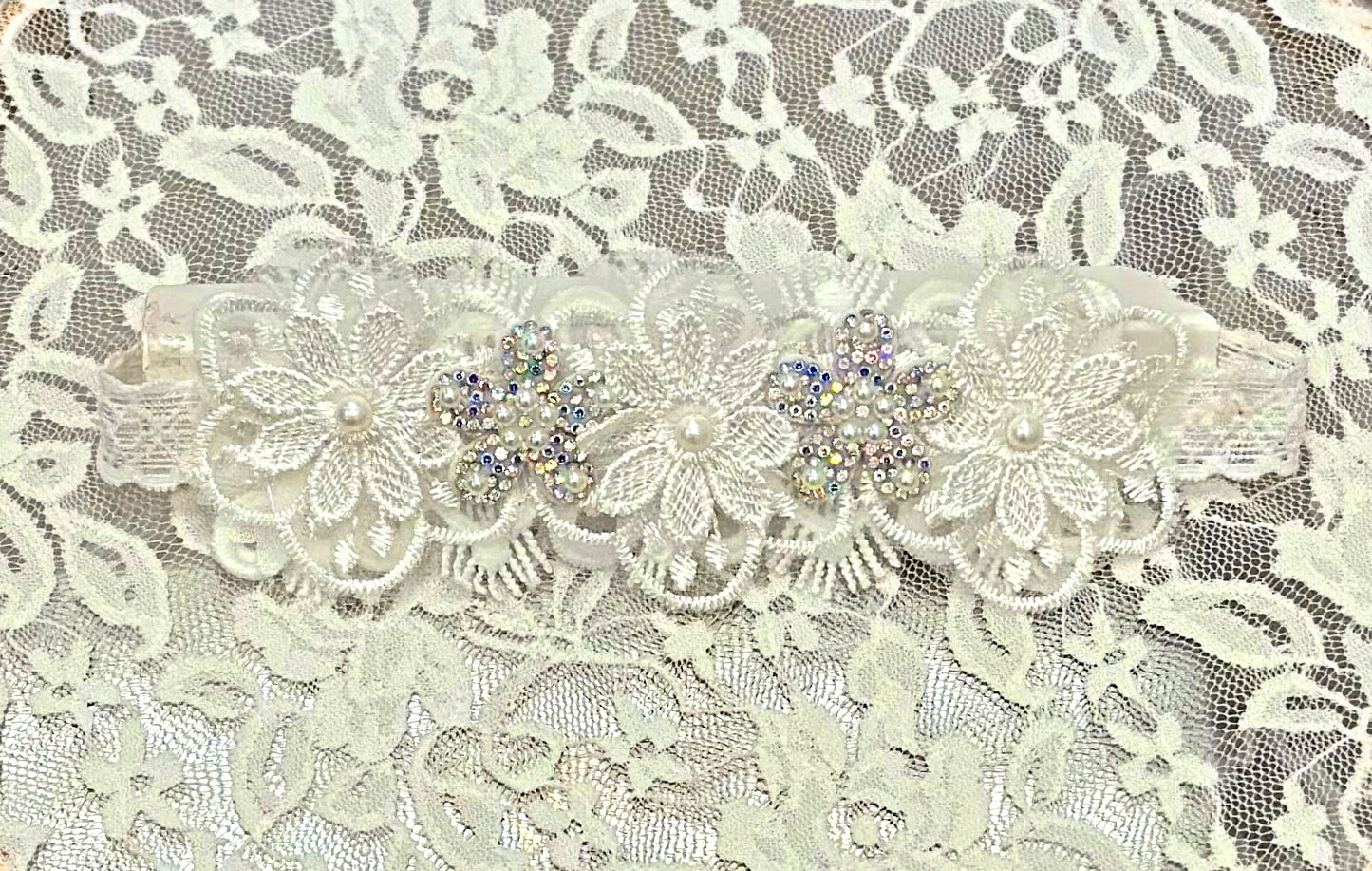 Infant Lace Headband with Applique