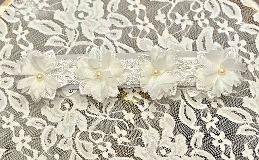 Infant Lace Headband with Flowers