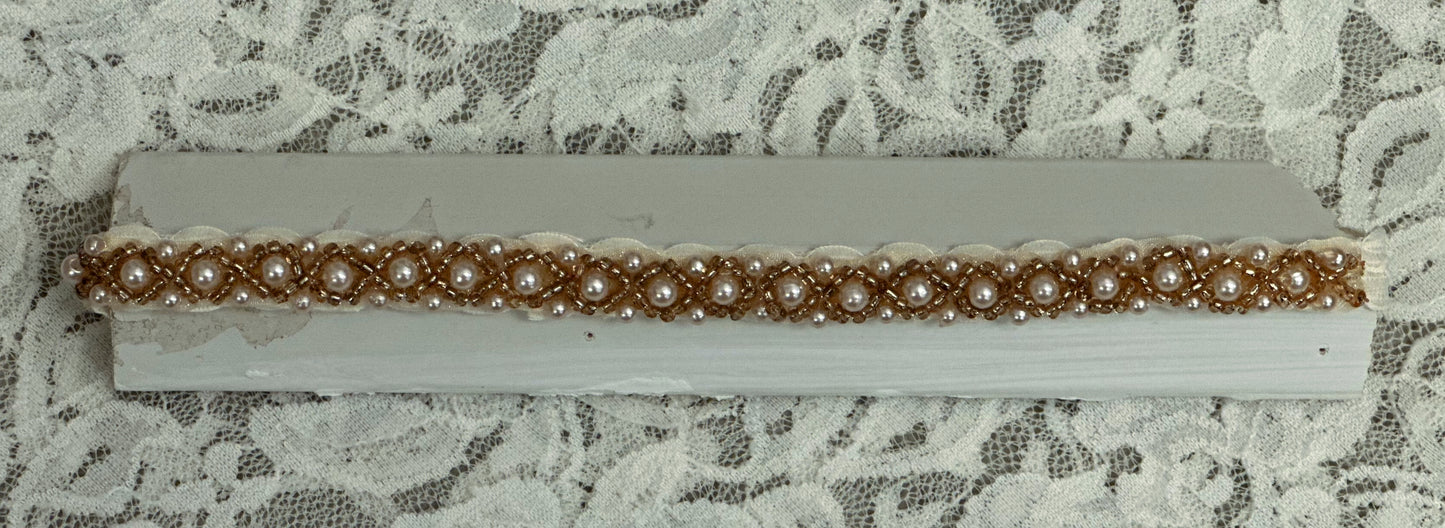 Ivory Lace Beaded Headband