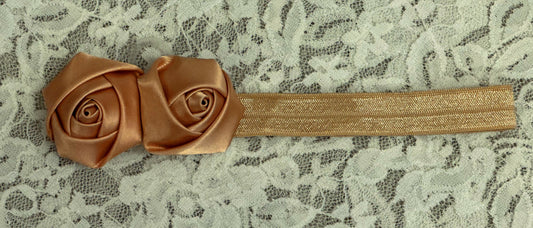 Champagne Headband with Rosettes