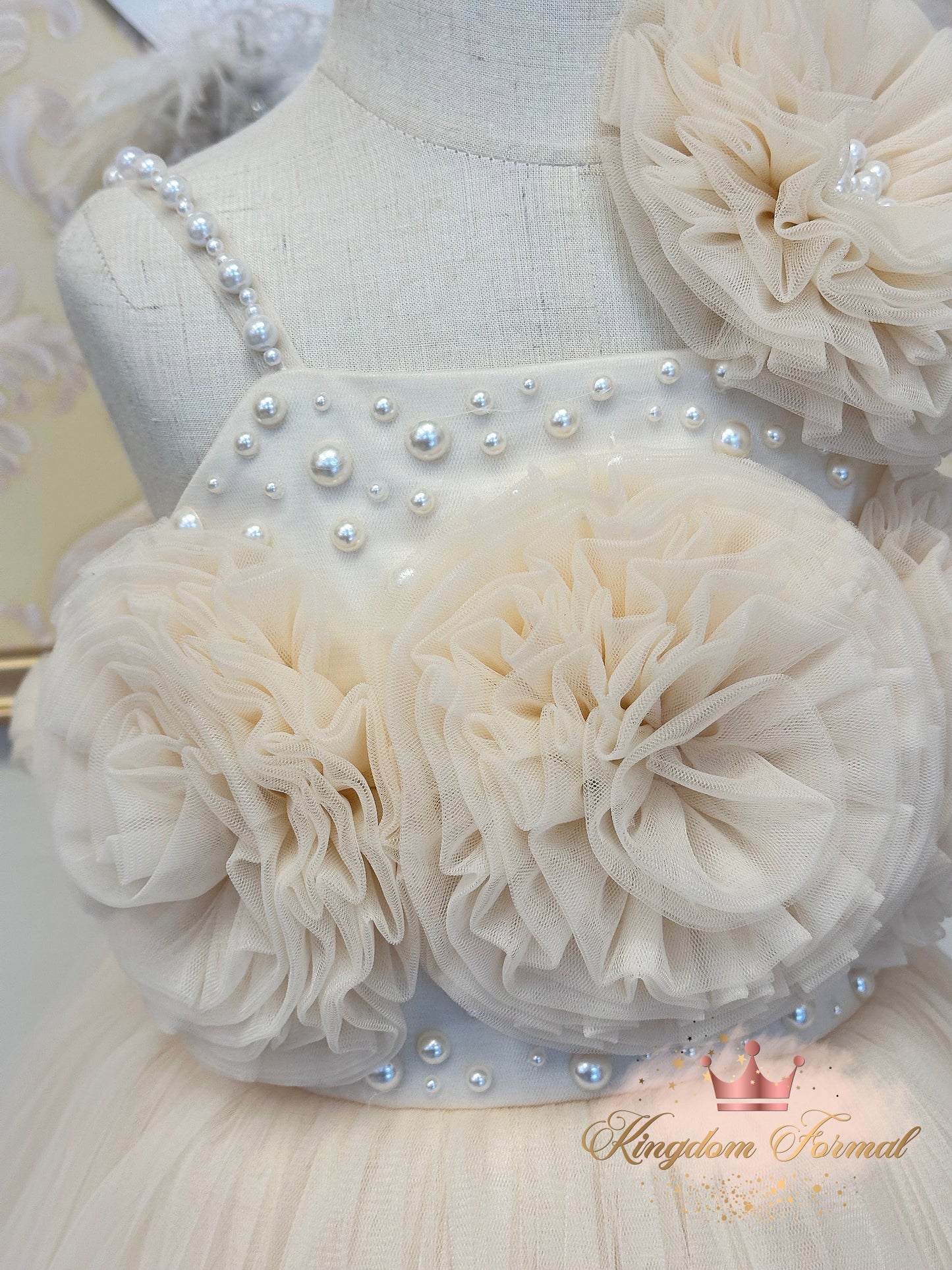 Girls Dress with 3D Flowers