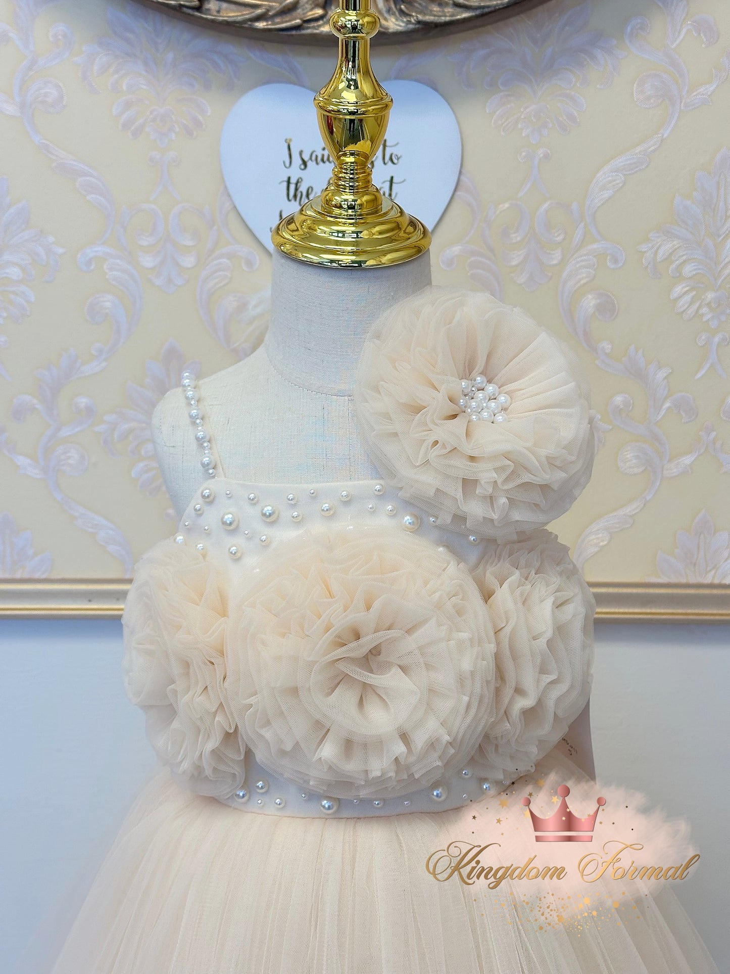 Girls Dress with 3D Flowers