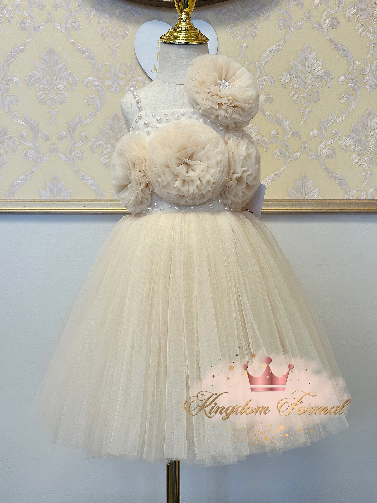 Girls Dress with 3D Flowers