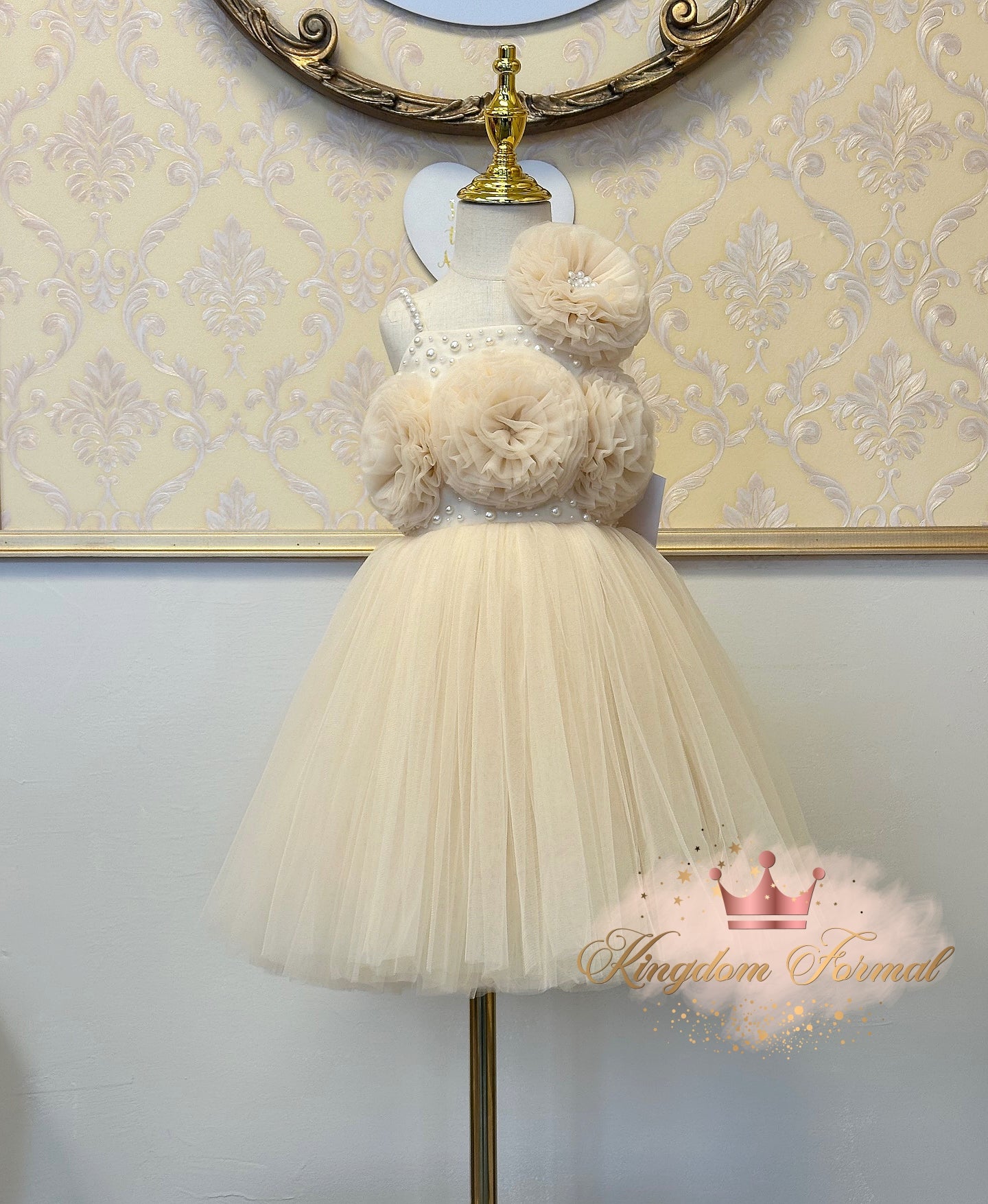 Girls Dress with 3D Flowers