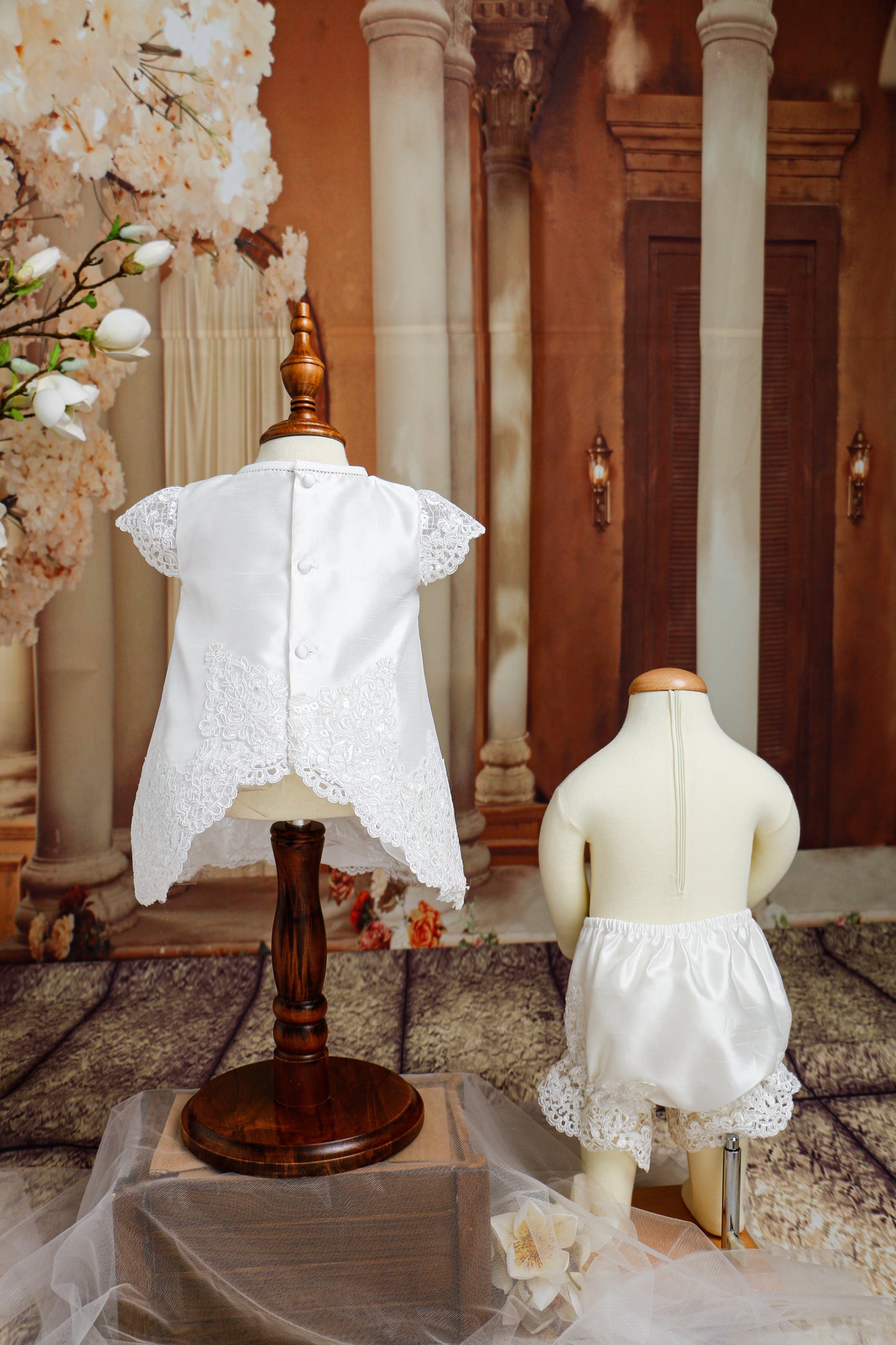 Infant Dress w/Lace Bodice/Hemline