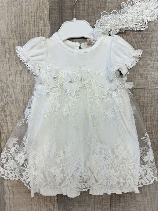 Infant Onesie w/Skirt overlay, Headband