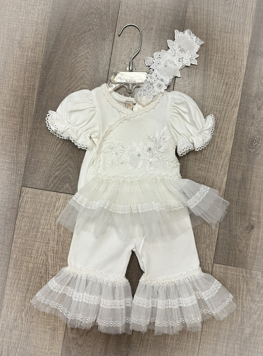 Infant Top and Pant Set, w/Headband