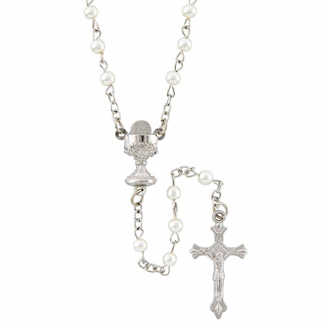 First Communion Rosary w/Zipper Case