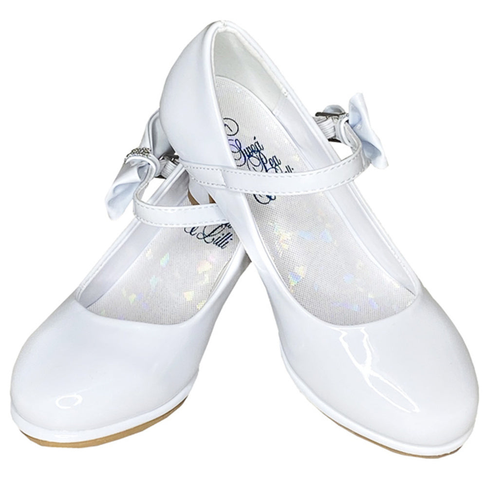 Girl's shoes with 2" heel and adjustable strap