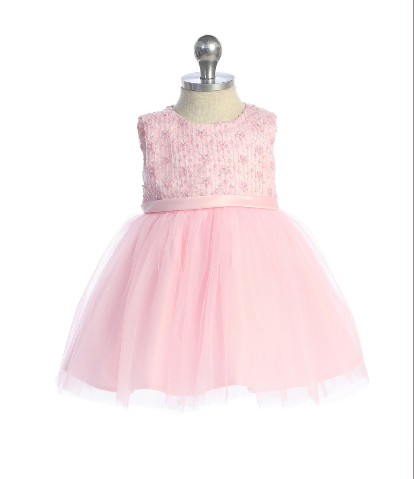 Infant Dress with Daisy Bodice and Tulle Skirt