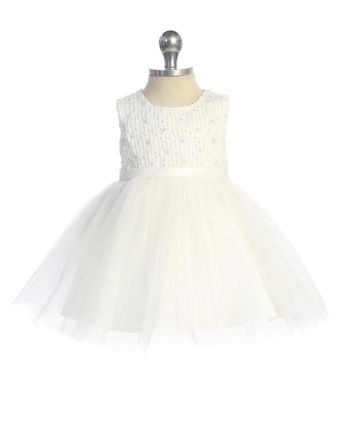 Infant Dress with Daisy Bodice and Tulle Skirt