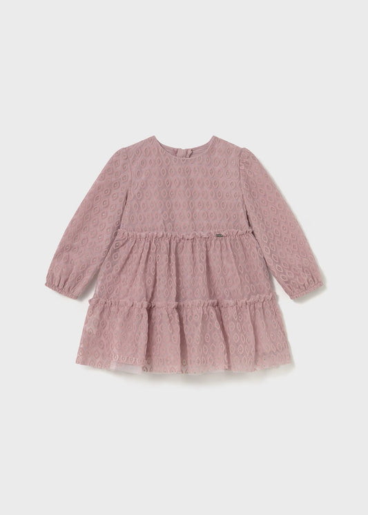 Mayoral Embroidered Tulle Dress