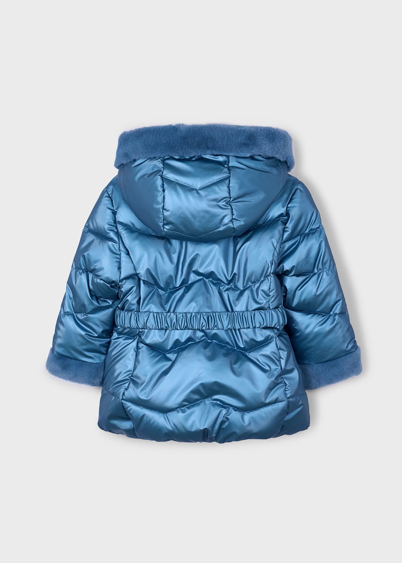 Mayoral Girl Metallic Belted Puffer Jacket