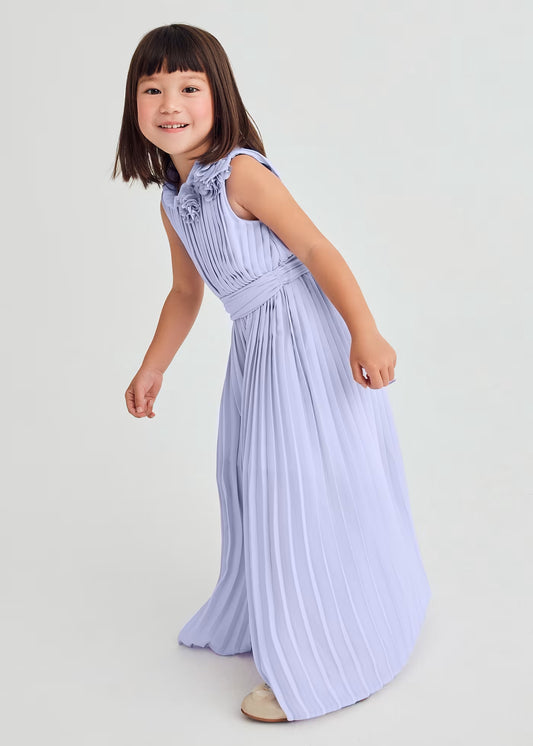 Abel & Lula Girl Pleated Crepe Jumpsuit