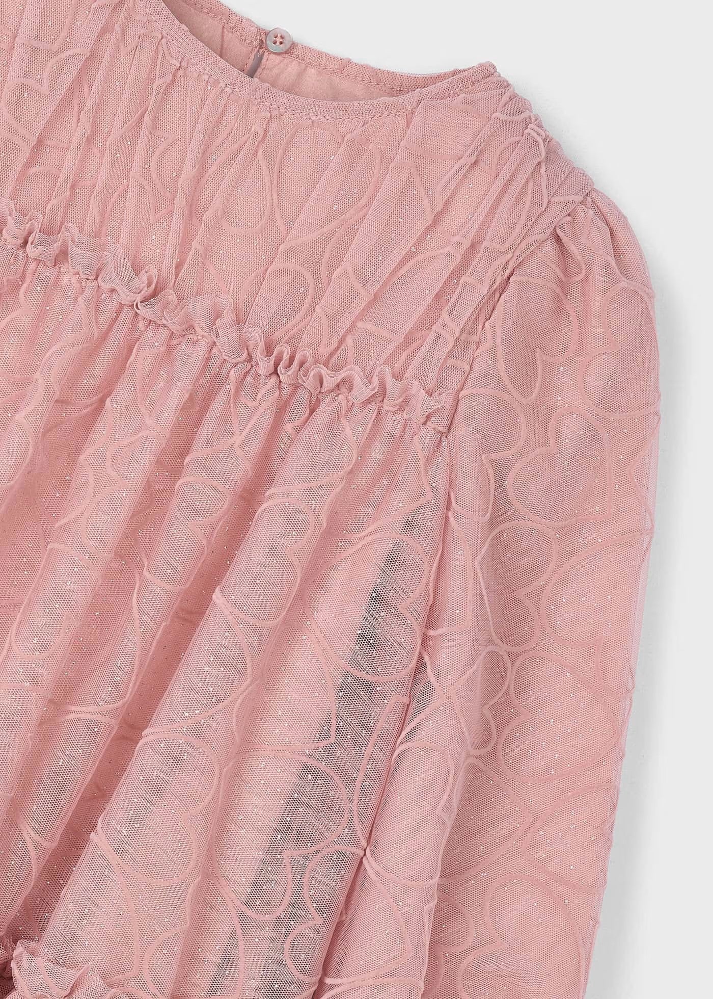 Mayoral Embroidered Tulle Dress