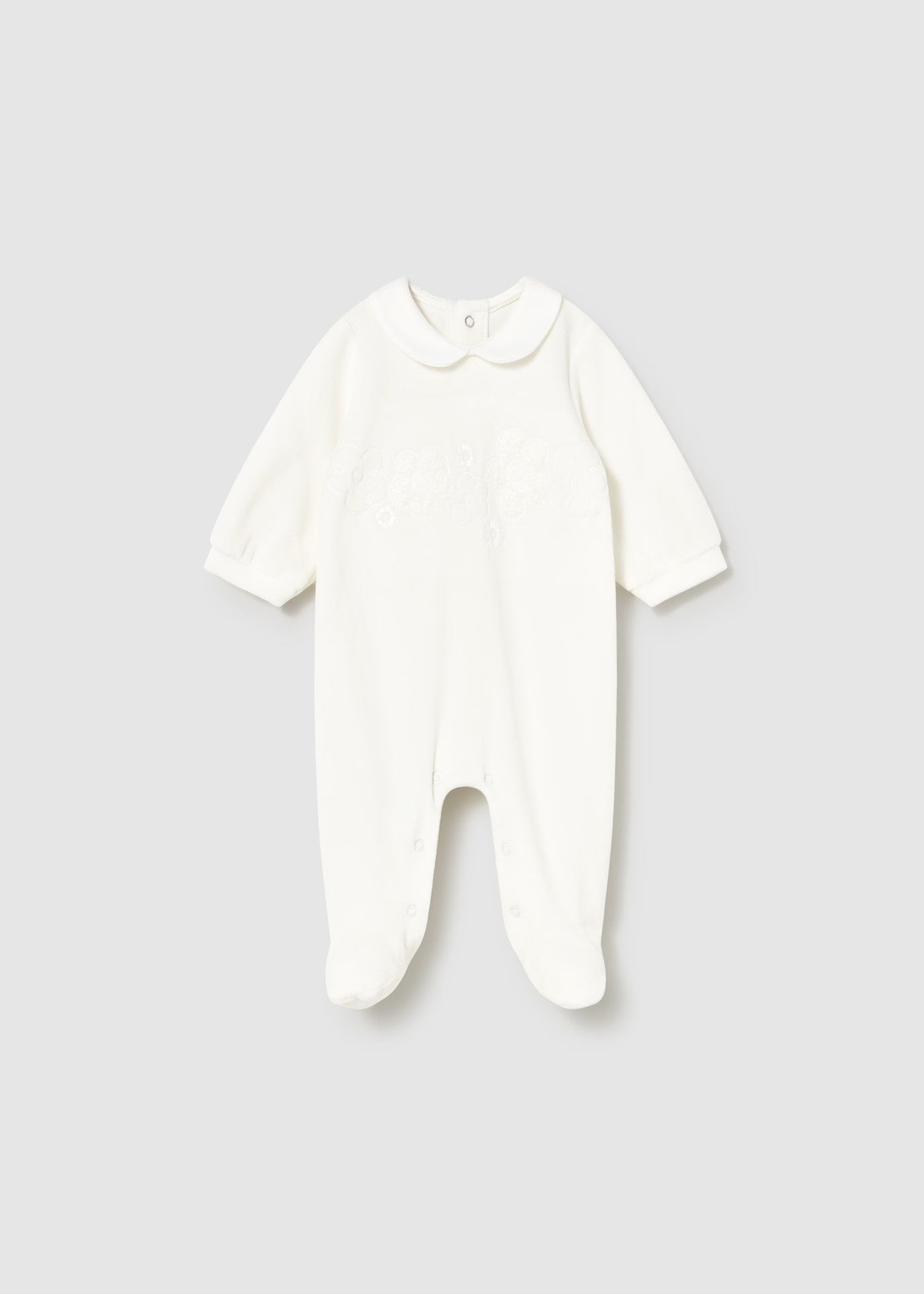 Mayoral Collared Velour Footie
