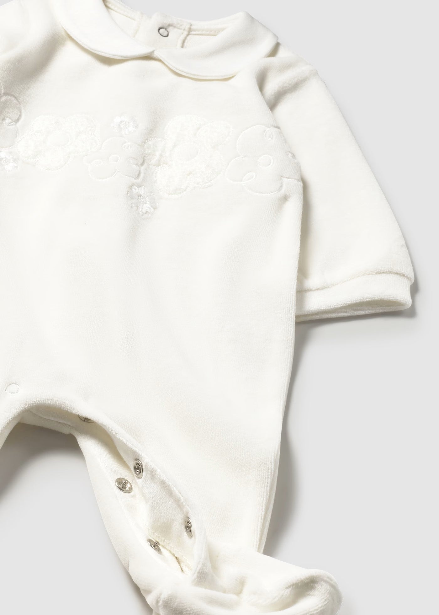 Mayoral Collared Velour Footie