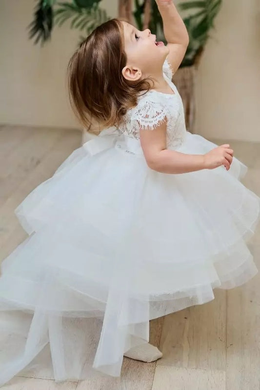 Infant Lace Bodice Hi Low Dress