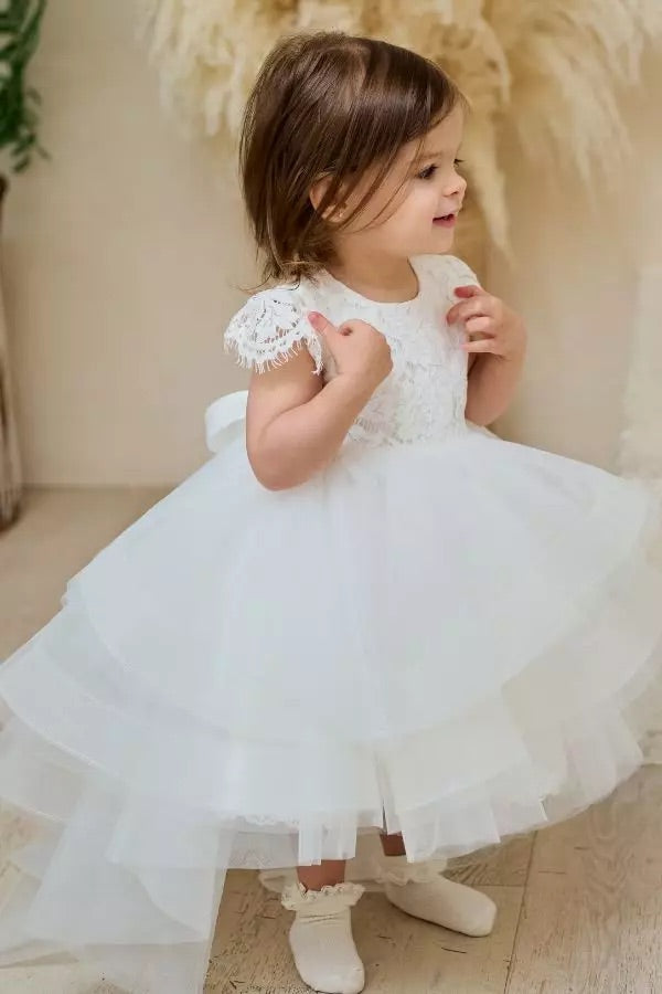 Infant Lace Bodice Hi Low Dress