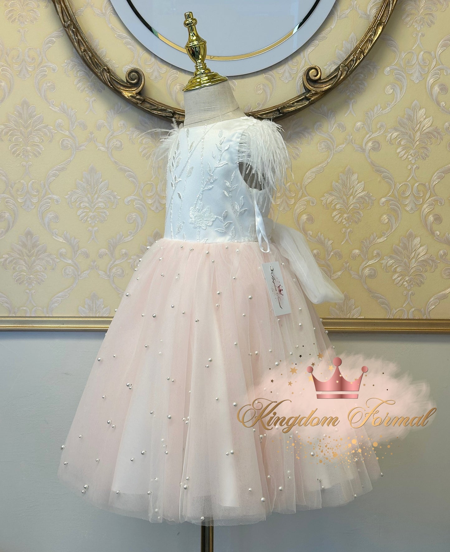 Paix Dress w/Feather Sleeves