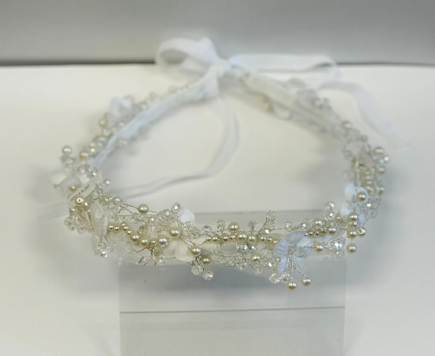 AB 3D Headband with Flowers and Pearls