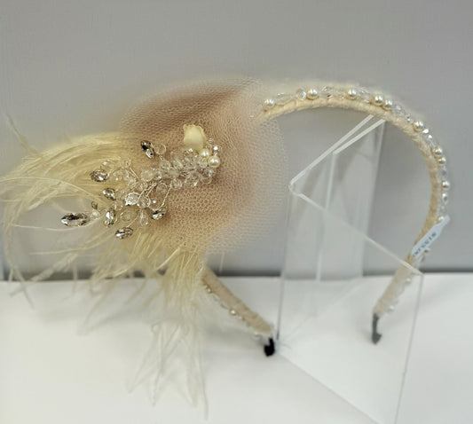 AB 3D Headband with Flower/Feathers
