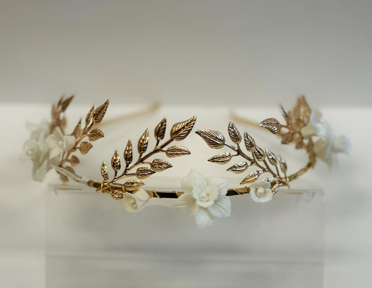 Gold Leaf Floral Headband