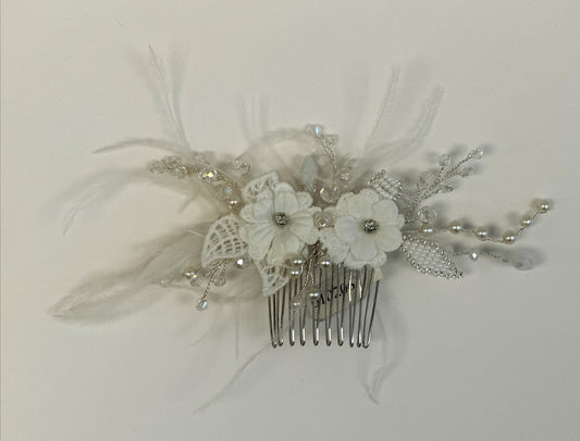 ST Crystal Feather Hair Comb