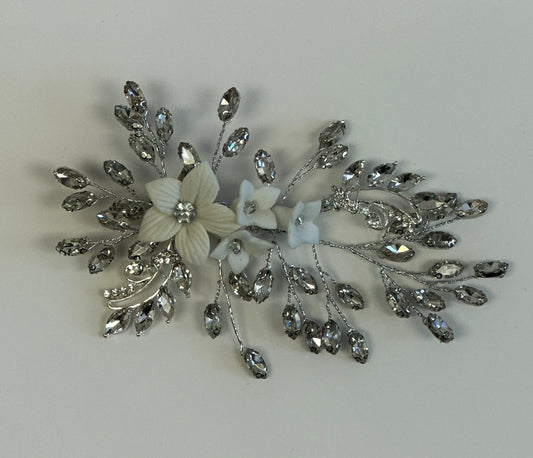 Rhinestone Floral Hair Clip