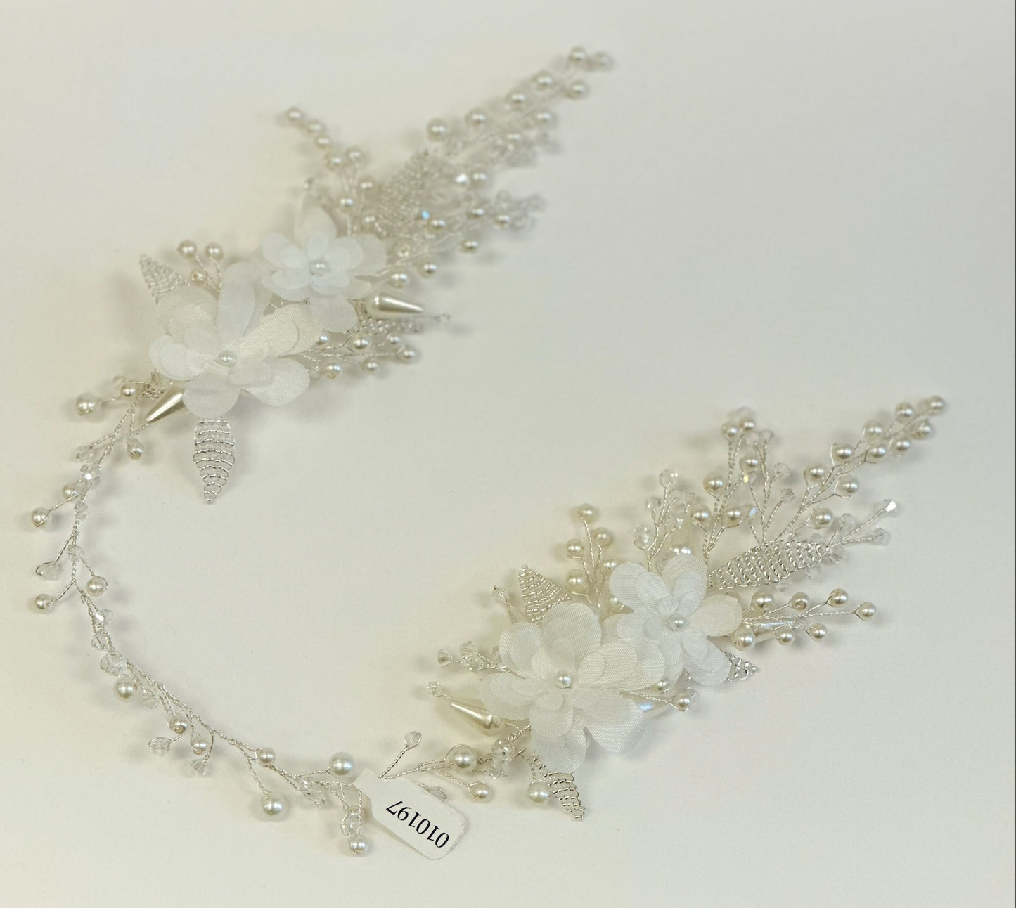 ST Crystal/Pearls Hairpiece w/Feathers