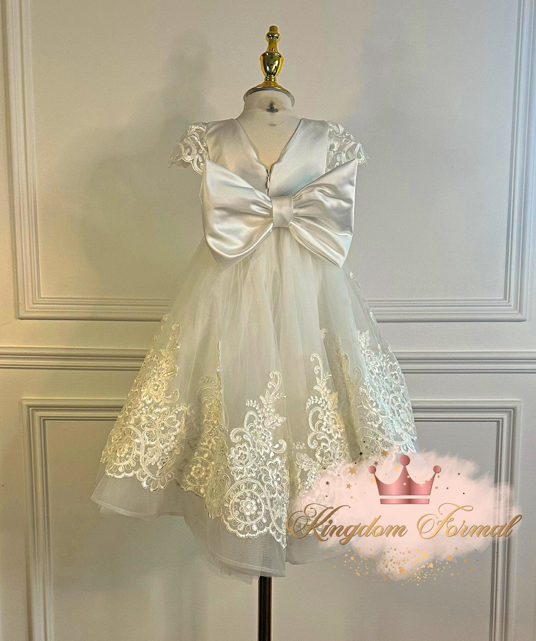 Infant Hi Low Dress w/Lace Applique