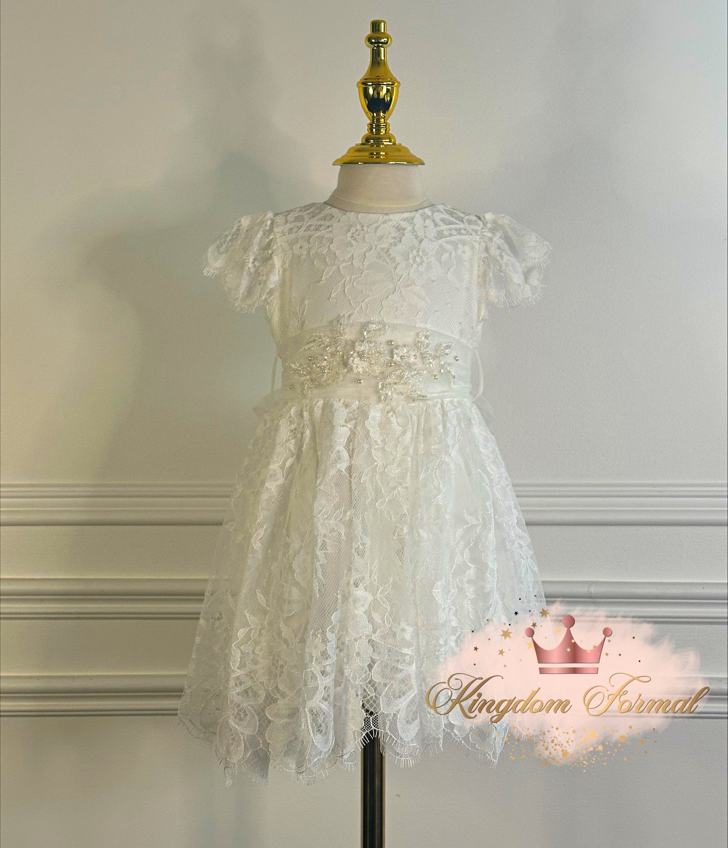 Infant Lace Dress w/Cap Sleeves