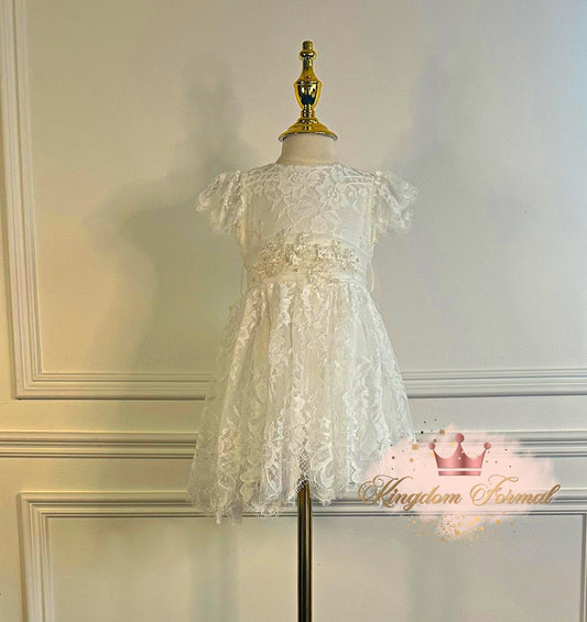 Infant Lace Dress w/Cap Sleeves