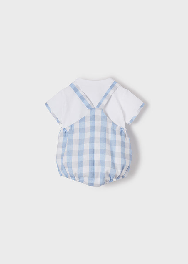 Mayoral Boys 2pc Gingham Romper Set