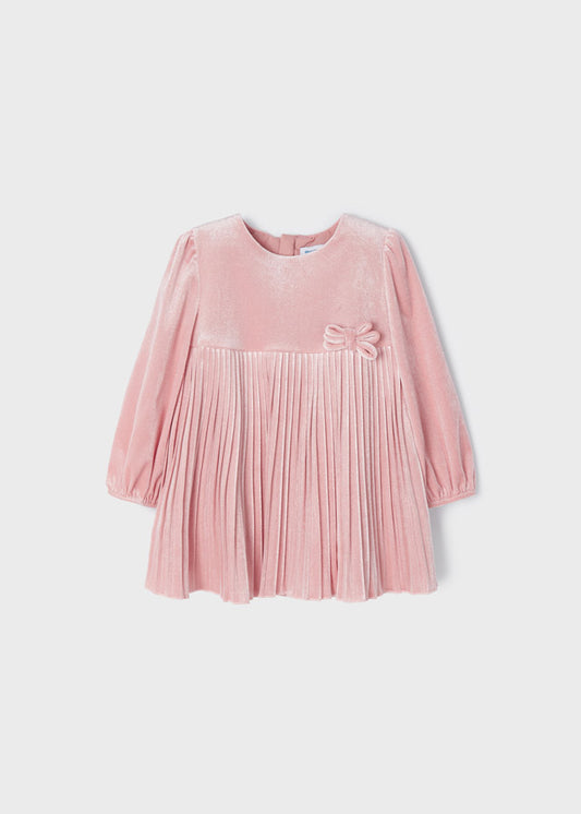 Mayoral Pleated Velvet Dress