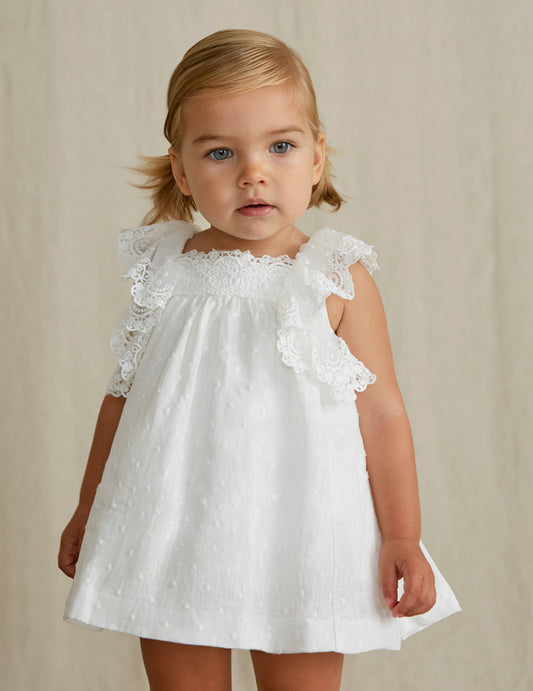 Abel & Lula Embroidered Polka Dot Dress
