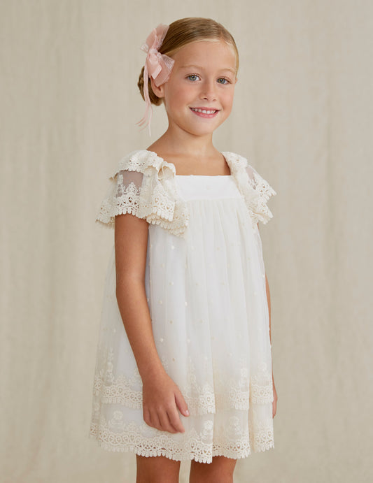 Abel & Lula Embroidered Tulle Dress