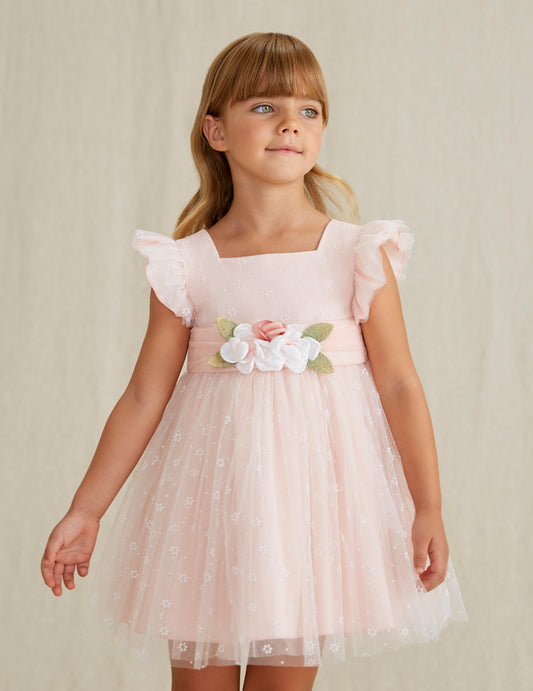 Abel & Lula Flocked Floral Dress