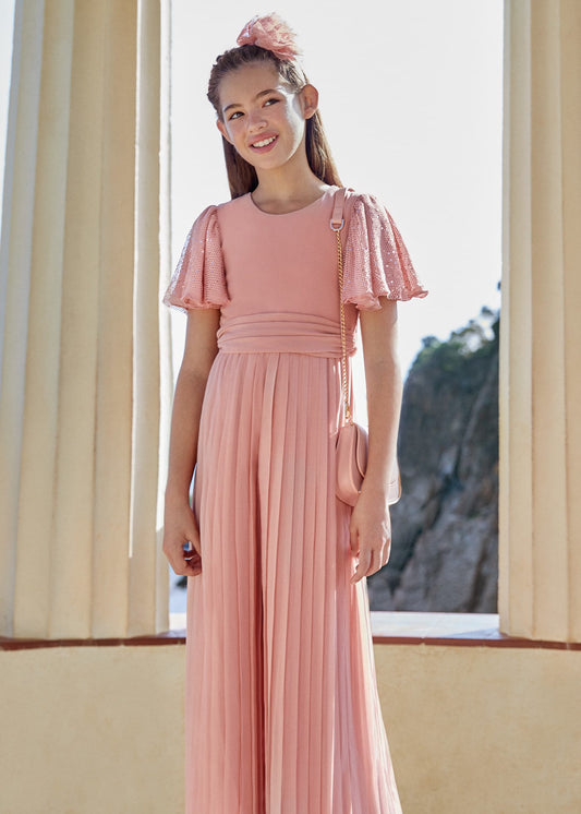 Abel & Lula Pleated Chiffon Jumpsuit