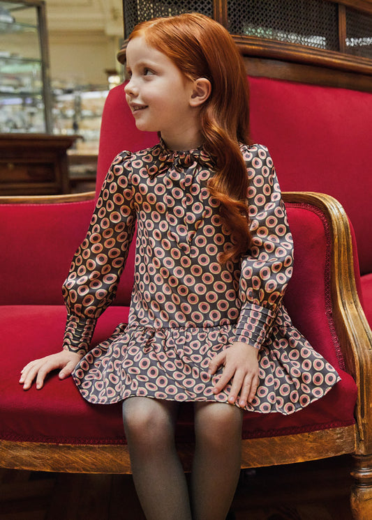 Abel & Lula Satin Printed Dress