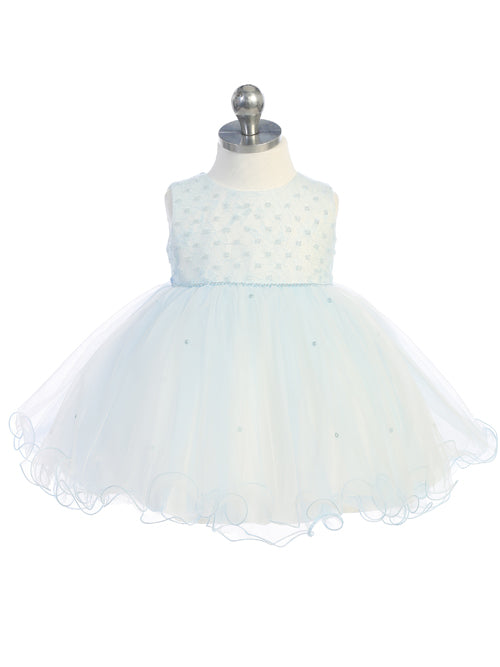 Infant Pearl, Lace Bodice Tulle Dress w/Pearl Waistline