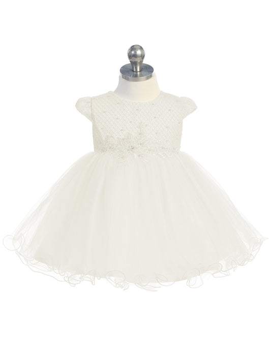 High Low with Lace Bodice and beaded Sash Dress