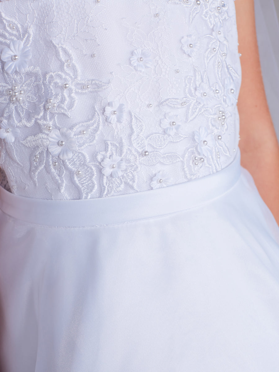 Gorgeous Illusion Neckline Bodice with Lace Overlay