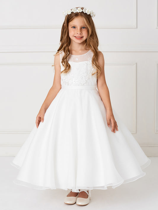 Gorgeous Illusion Neckline Bodice with Lace Overlay