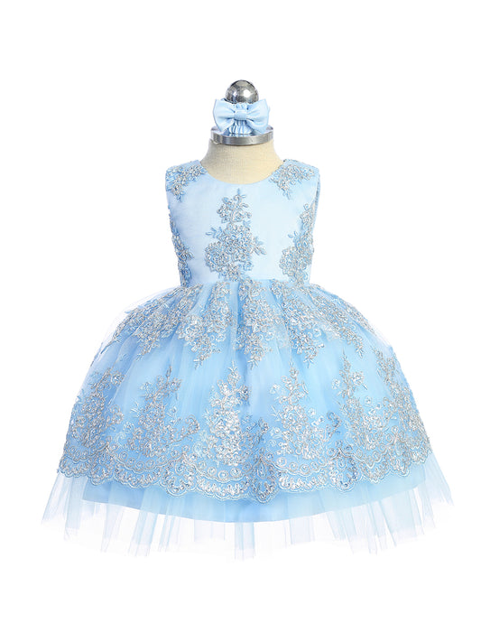 Infant Metallic Embroidered Dress